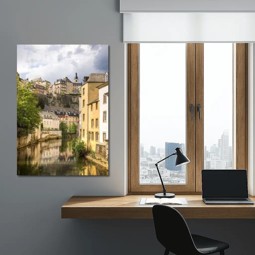 Luxembourg City Old Town River View – Wall Art