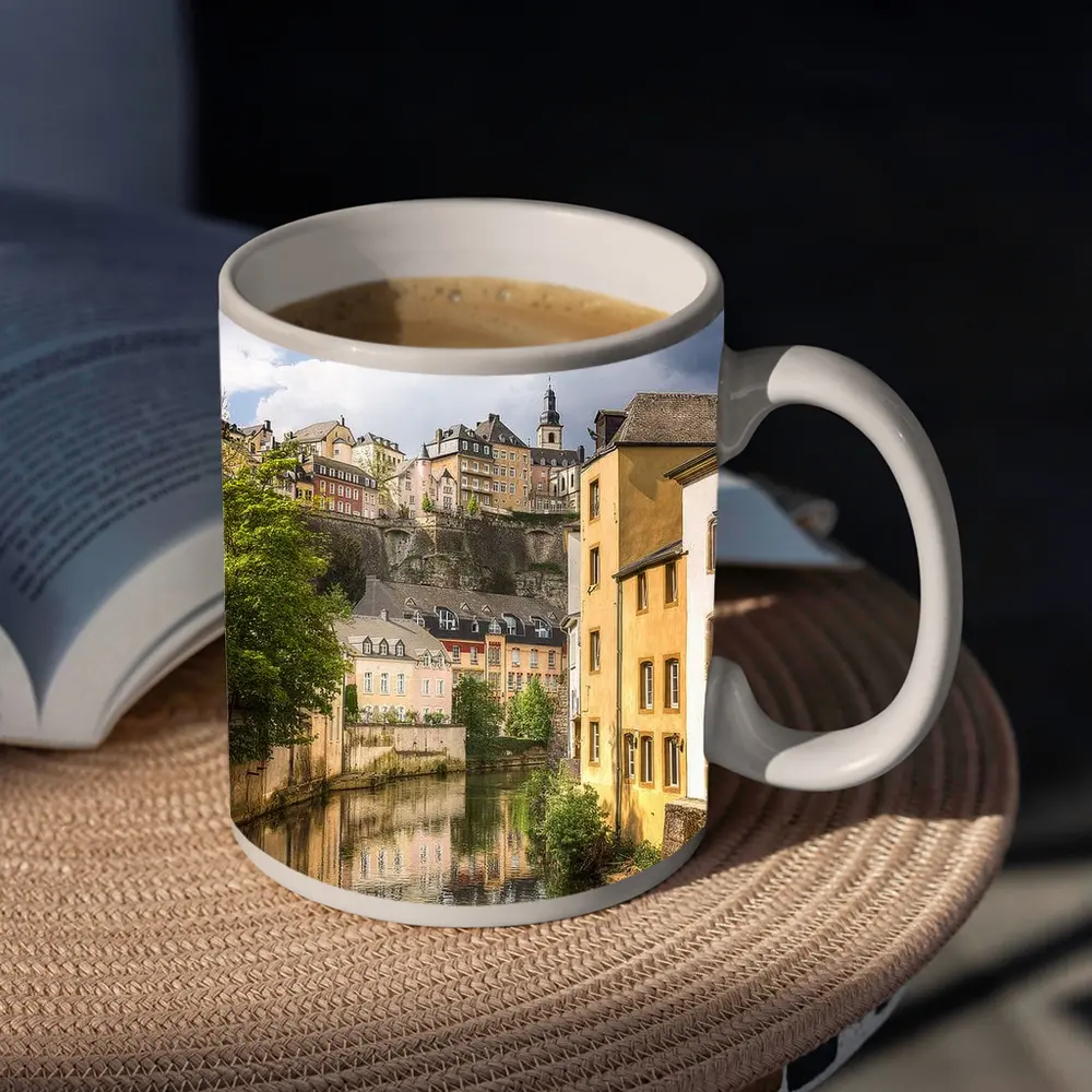 Luxembourg City Old Town River View – Mugs