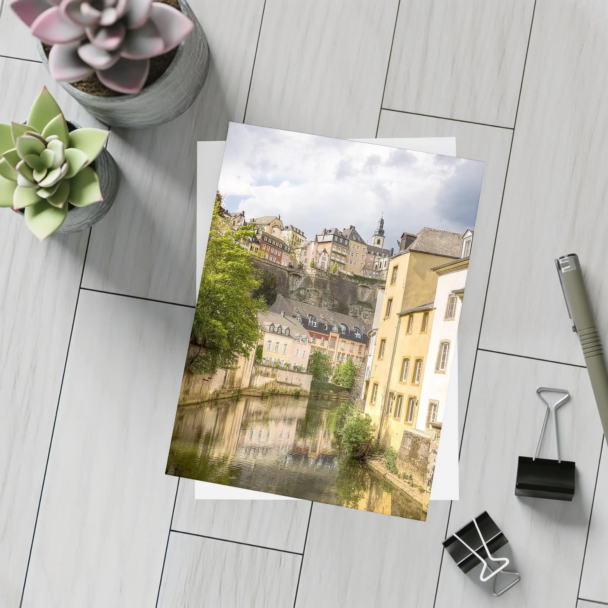 Luxembourg City Old Town River View – Postcards