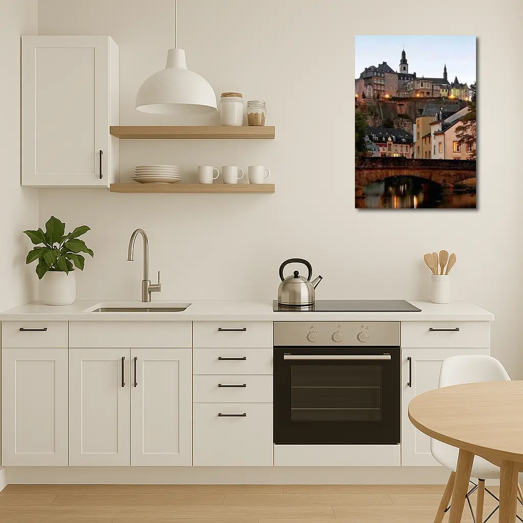 Luxembourg City Old Town Bridge at Dusk – Wall Art
