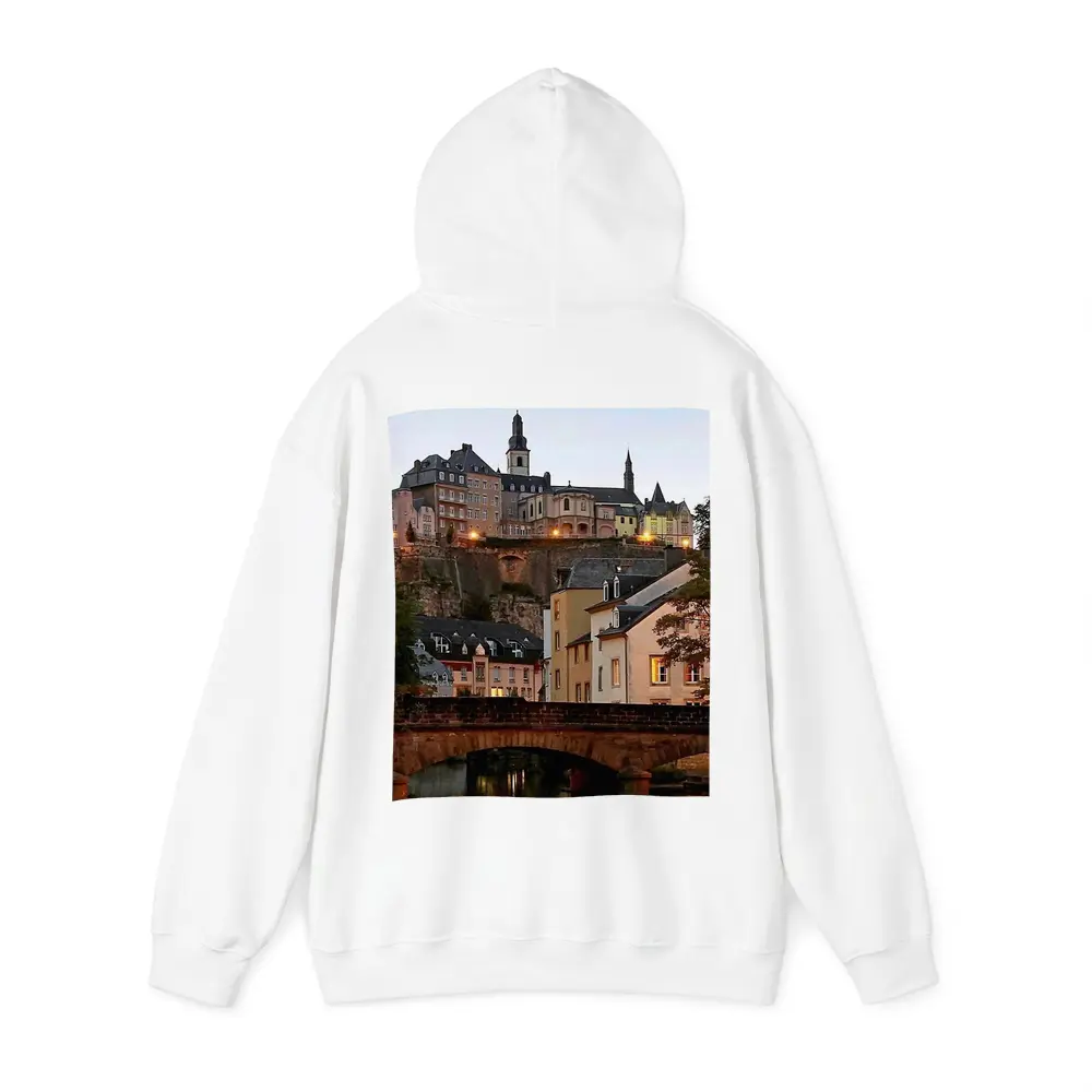 Luxembourg City Old Town Bridge at Dusk – Hoodies