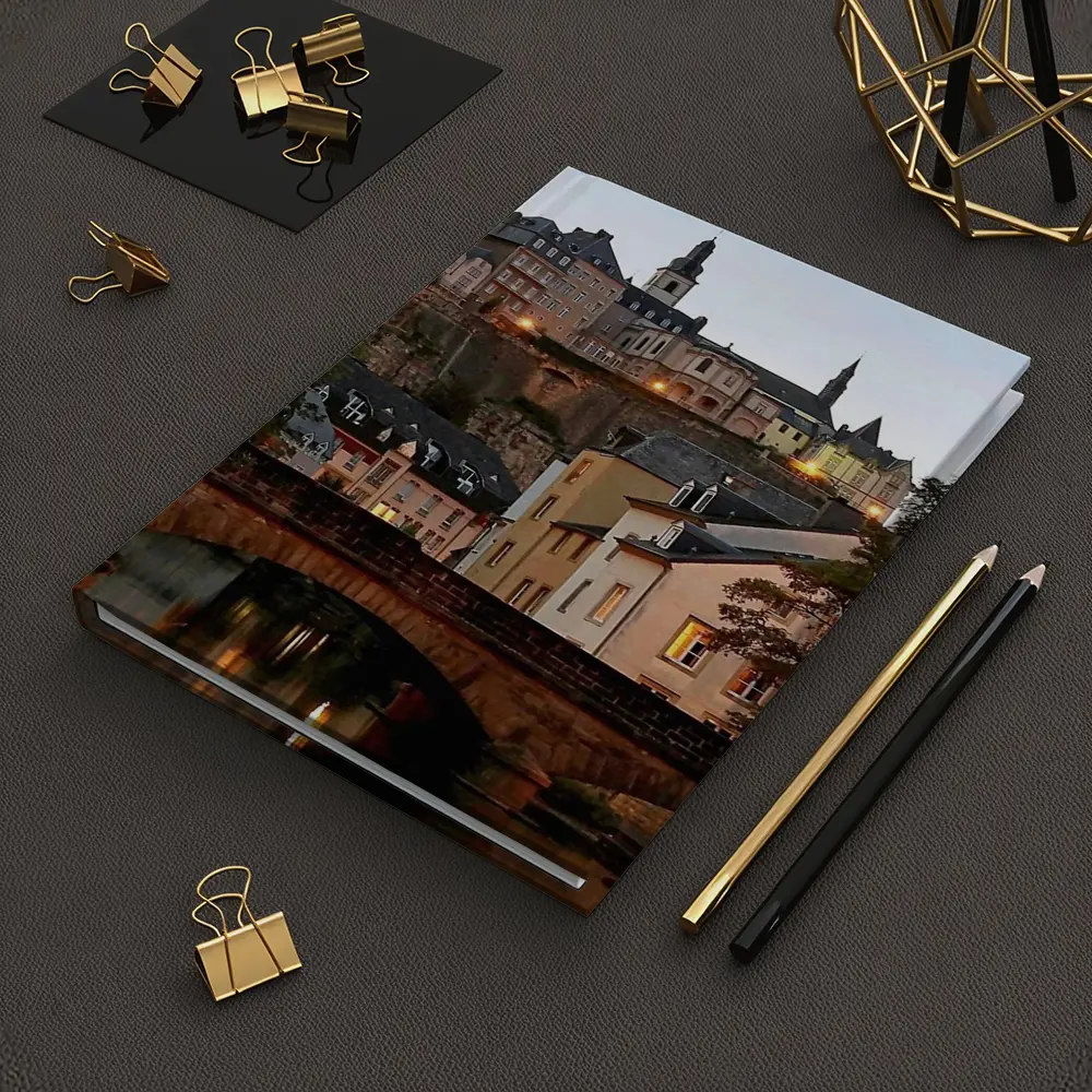 Luxembourg City Old Town Bridge at Dusk – Notebooks
