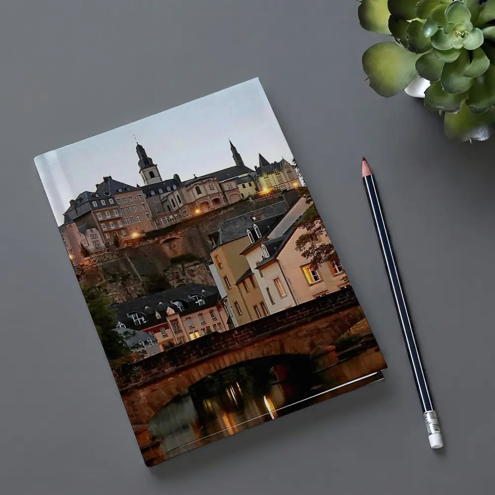 Luxembourg City Old Town Bridge at Dusk – Notebooks