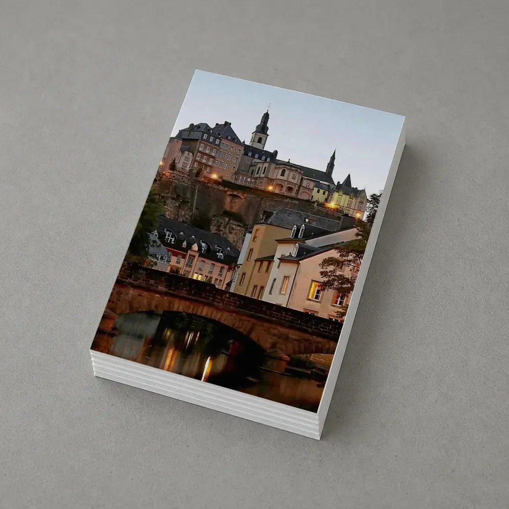 Luxembourg City Old Town Bridge at Dusk – Postcards