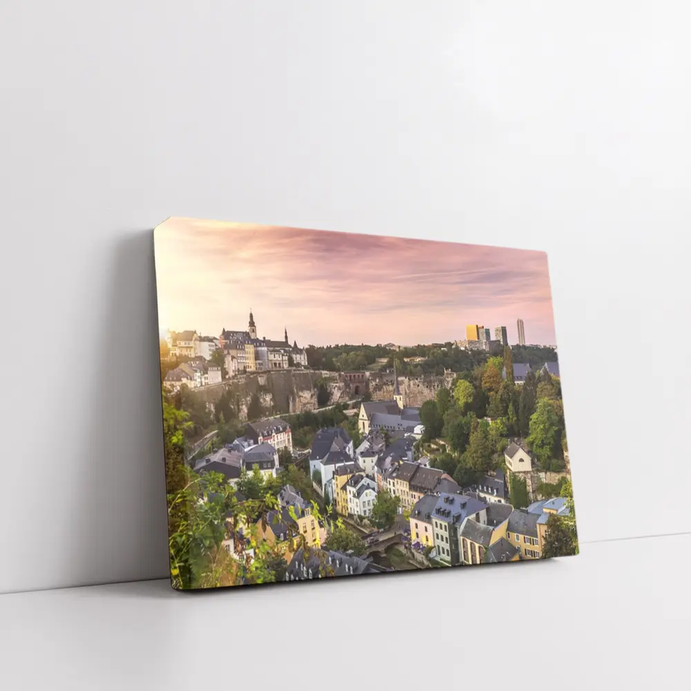 Luxembourg City Skyline At Sunset – Wall Art