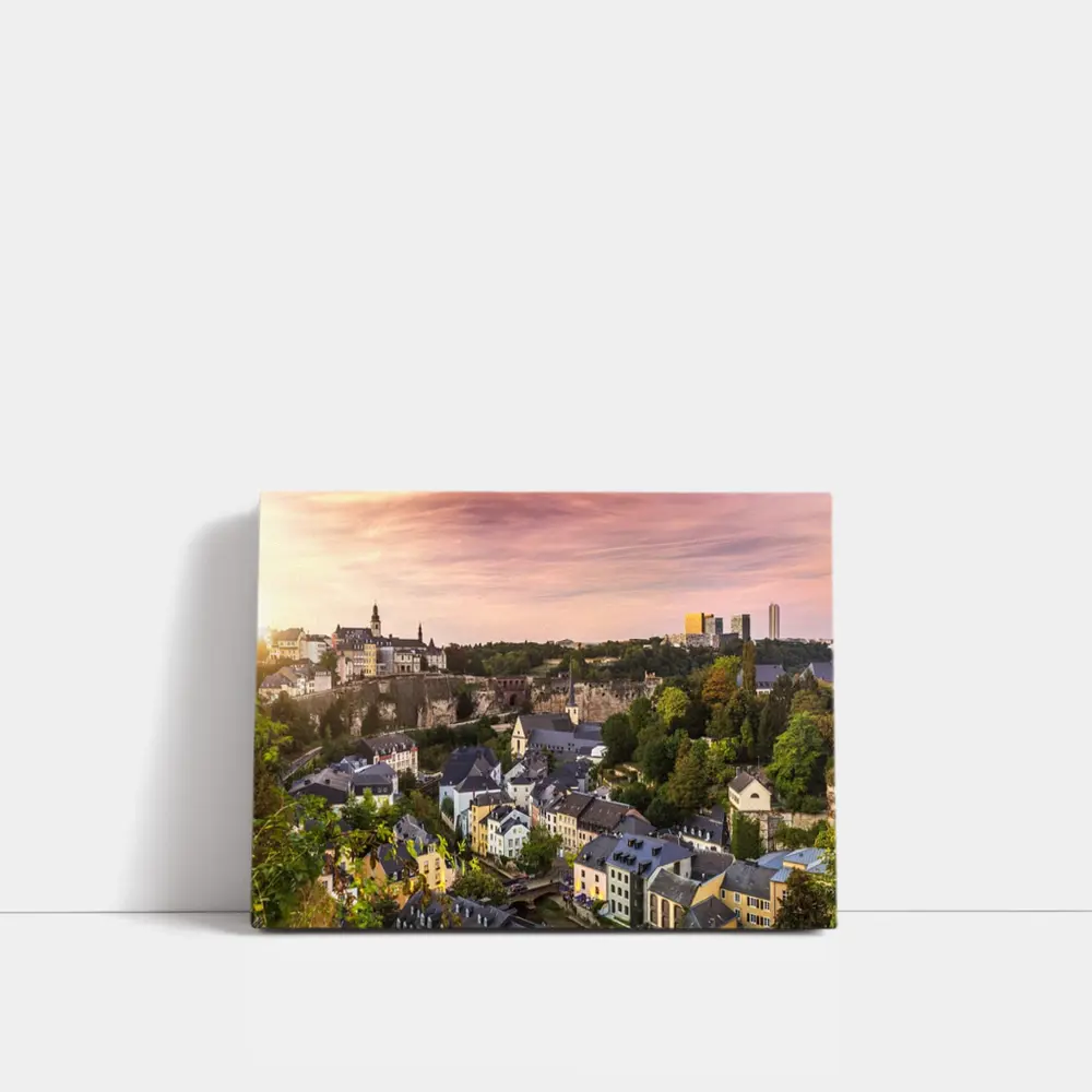 Luxembourg City Skyline At Sunset – Wall Art