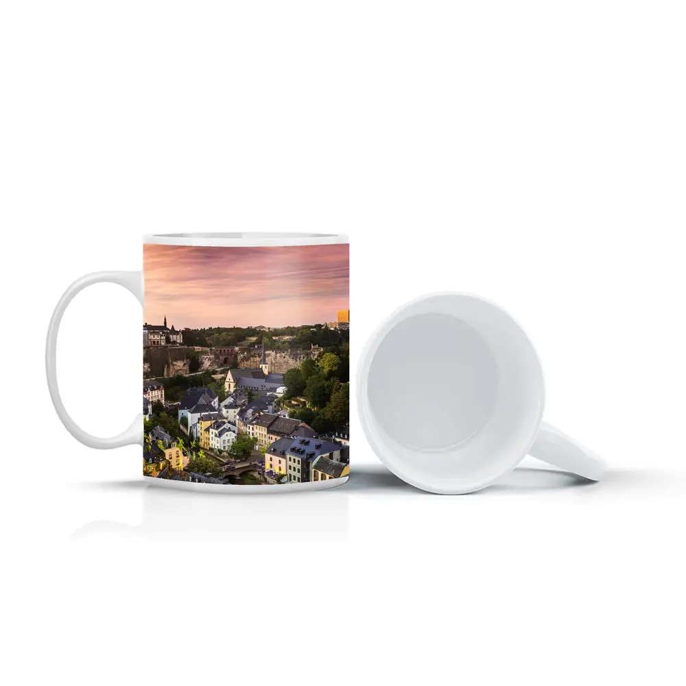 Luxembourg City Skyline At Sunset – Mugs