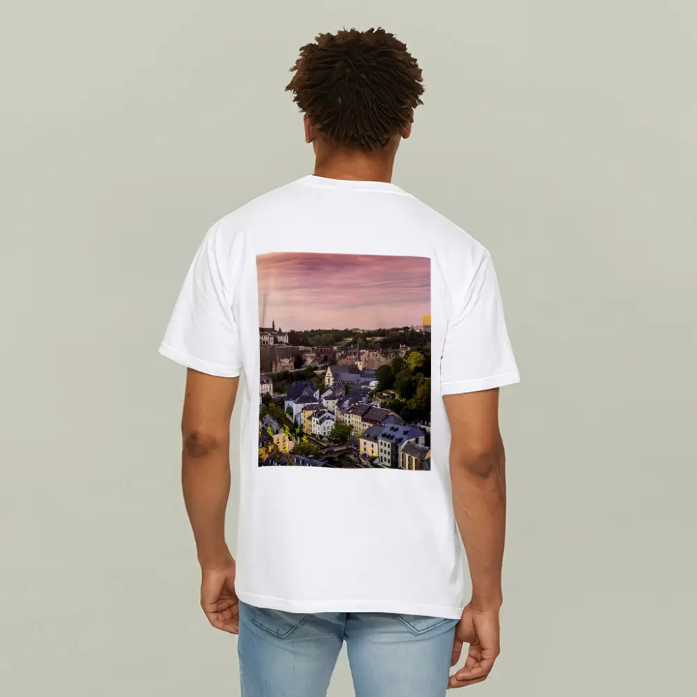 Luxembourg City Skyline At Sunset – T-Shirts