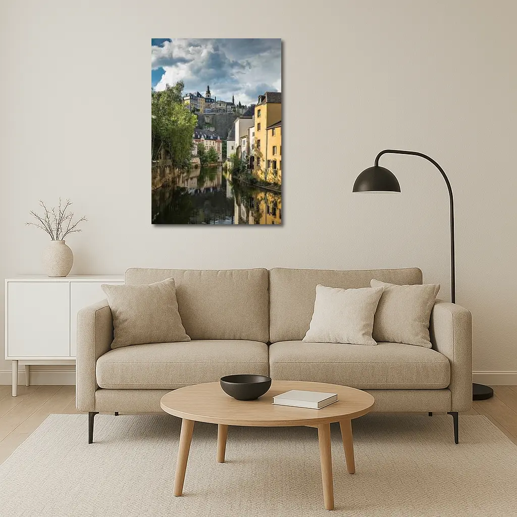 Luxembourg City Canal Old Town View – Wall Art