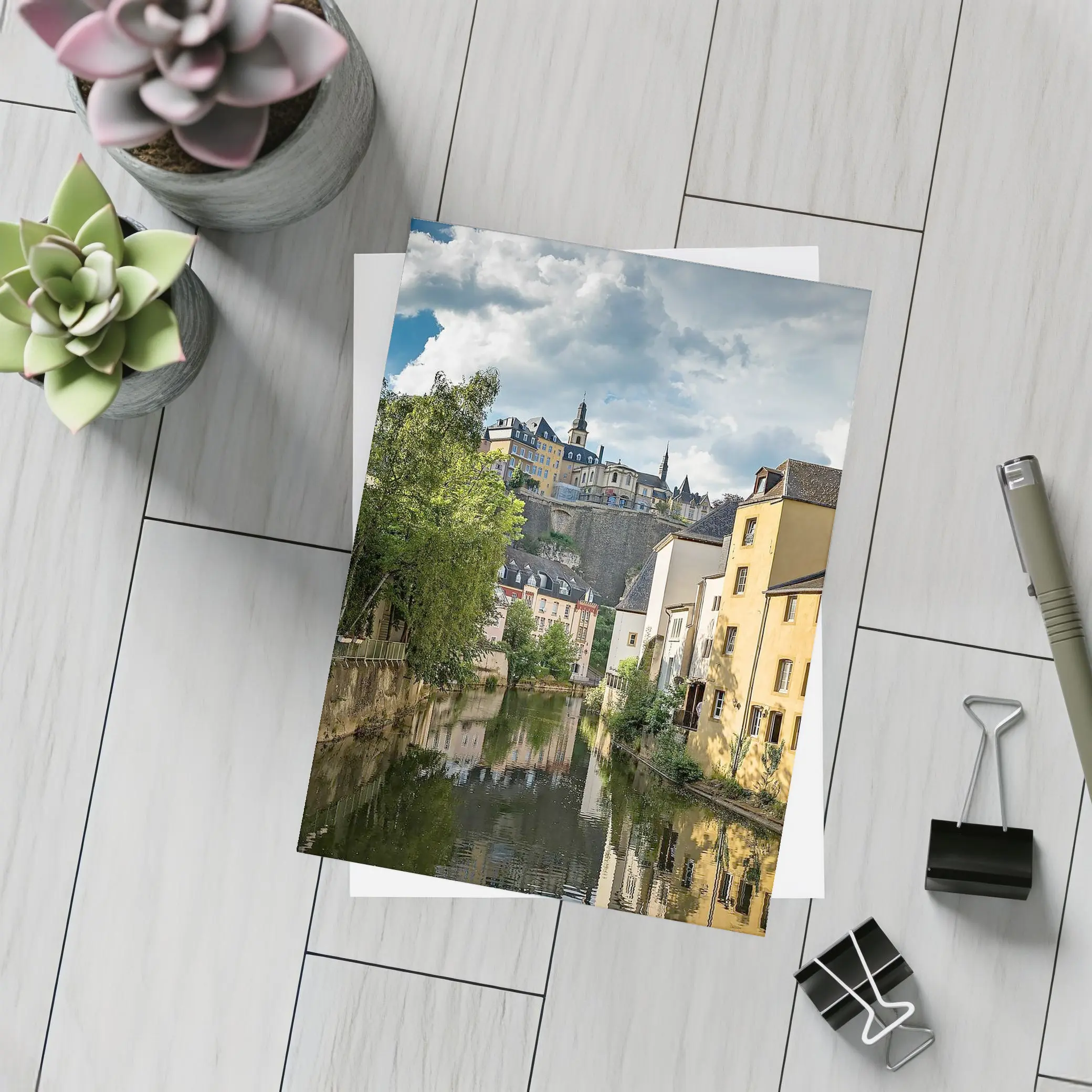 Luxembourg City Canal Old Town View – Postcards
