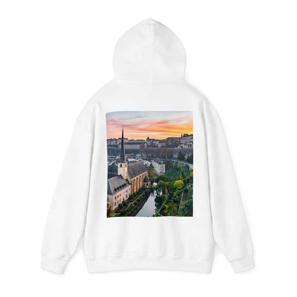 Luxembourg City Old Town Sunset Aerial View – Hoodies
