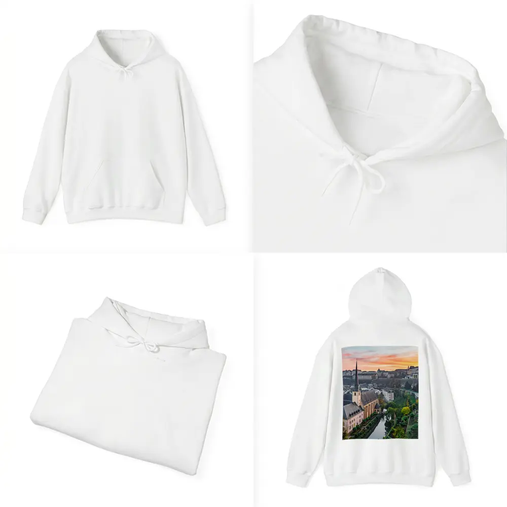 Luxembourg City Old Town Sunset Aerial View – Hoodies