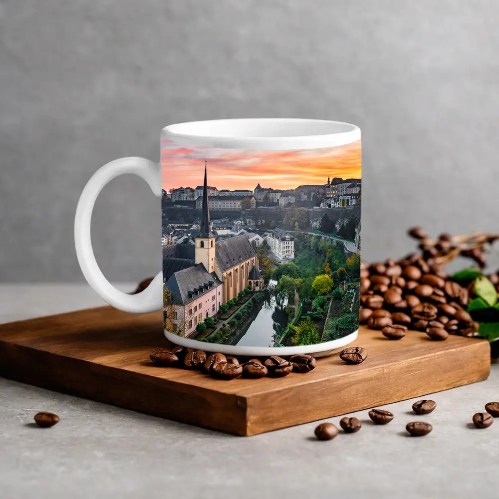 Luxembourg City Old Town Sunset Aerial View – Mugs