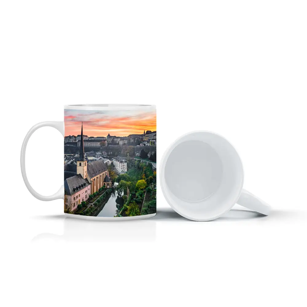 Luxembourg City Old Town Sunset Aerial View – Mugs