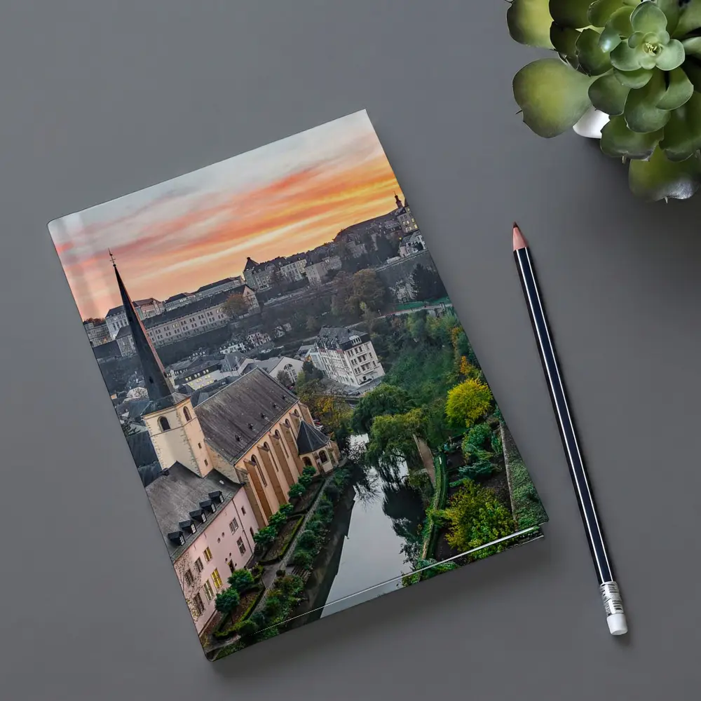 Luxembourg City Old Town Sunset Aerial View – Notebooks