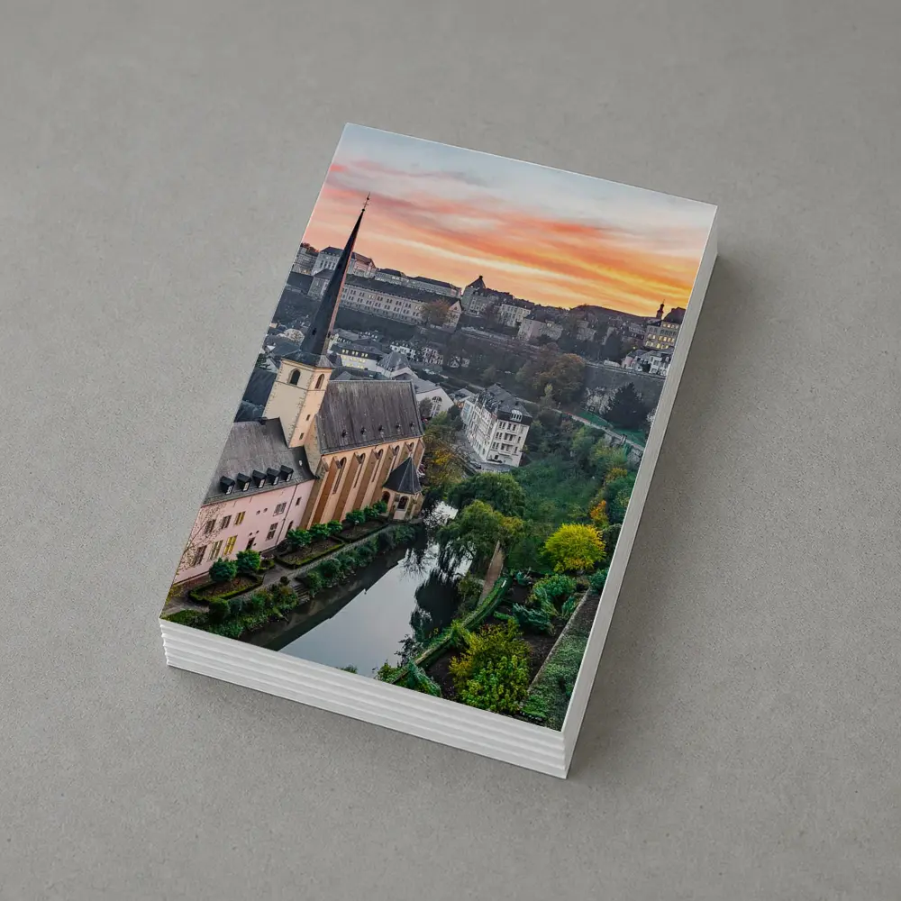 Luxembourg City Old Town Sunset Aerial View – Postcards