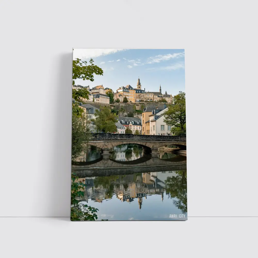 Luxembourg City Old Town Bridge Reflection – Wall Art