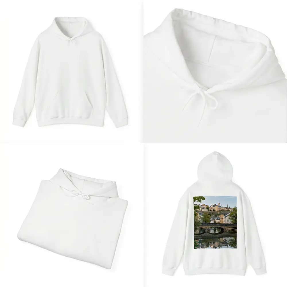 Luxembourg City Old Town Bridge Reflection – Hoodies