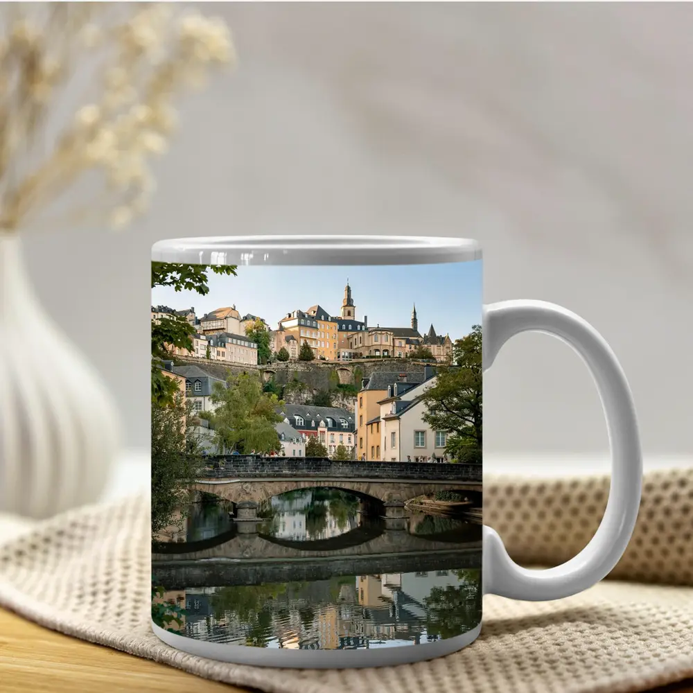 Luxembourg City Old Town Bridge Reflection – Mugs