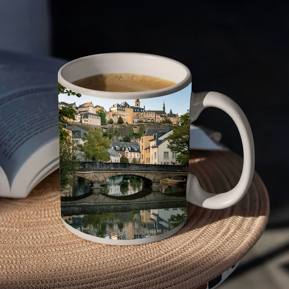 Luxembourg City Old Town Bridge Reflection – Mugs