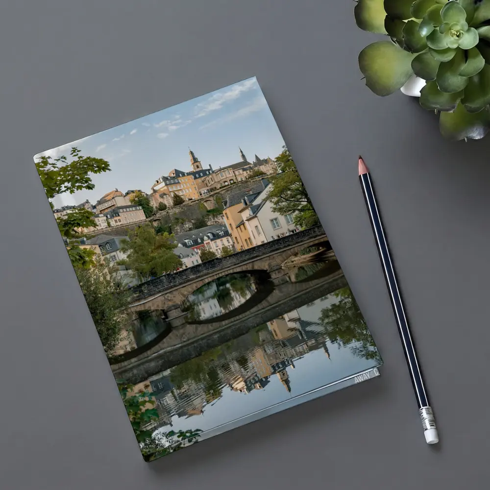 Luxembourg City Old Town Bridge Reflection – Notebooks