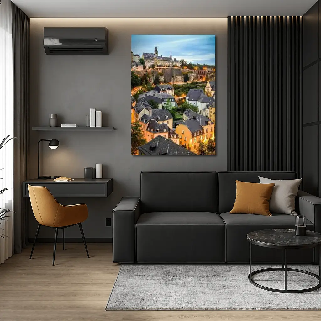 Luxembourg City Old Town Evening Cityscape – Wall Art