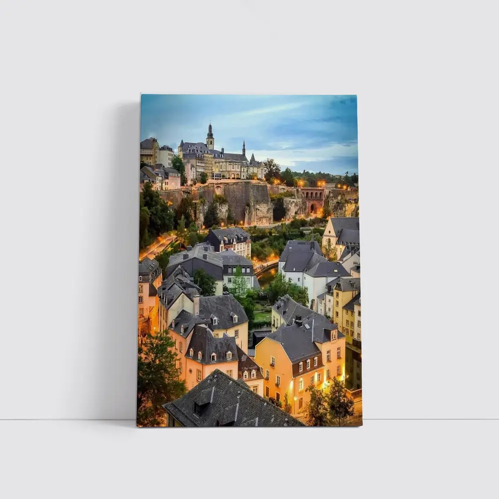 Luxembourg City Old Town Evening Cityscape – Wall Art