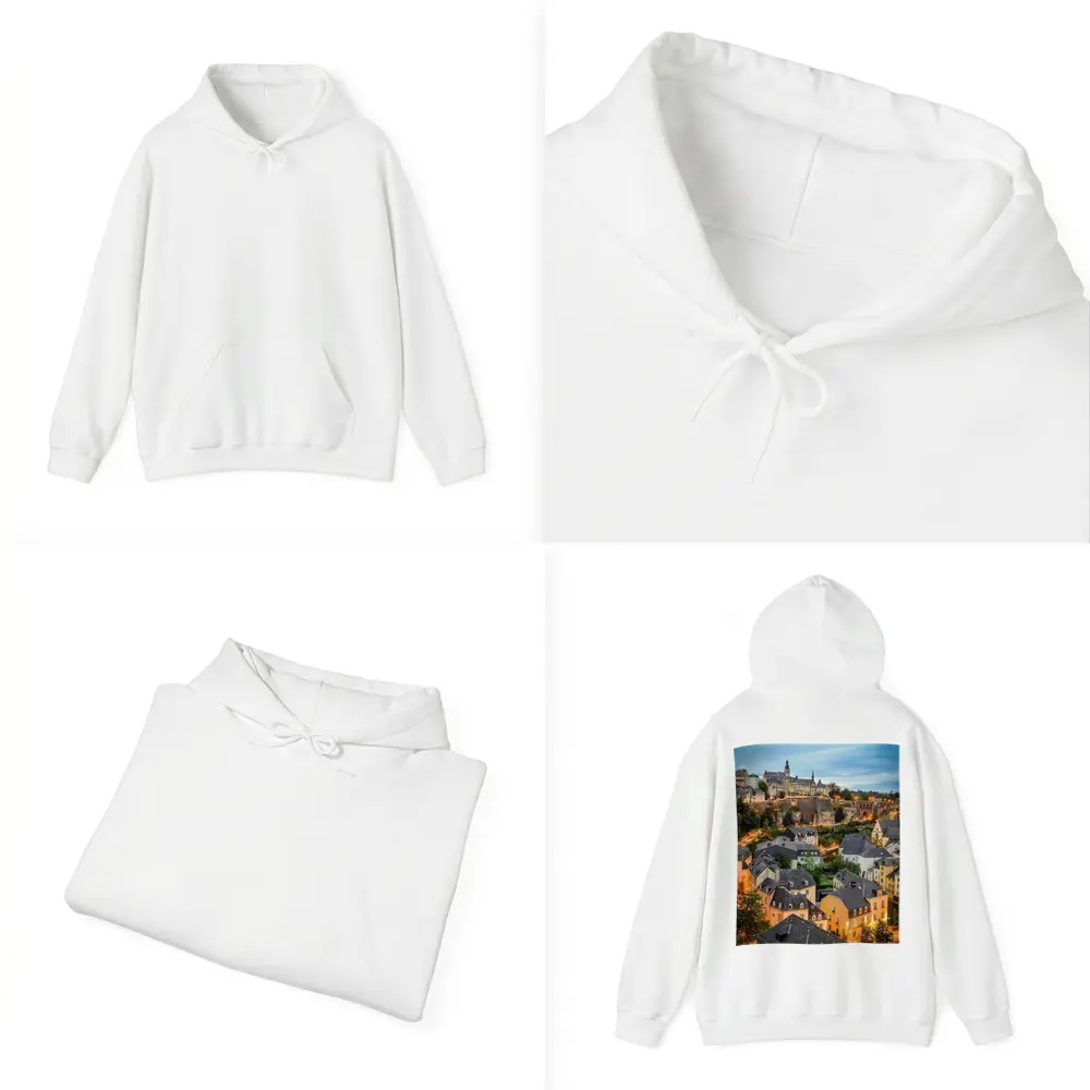 Luxembourg City Old Town Evening Cityscape – Hoodies