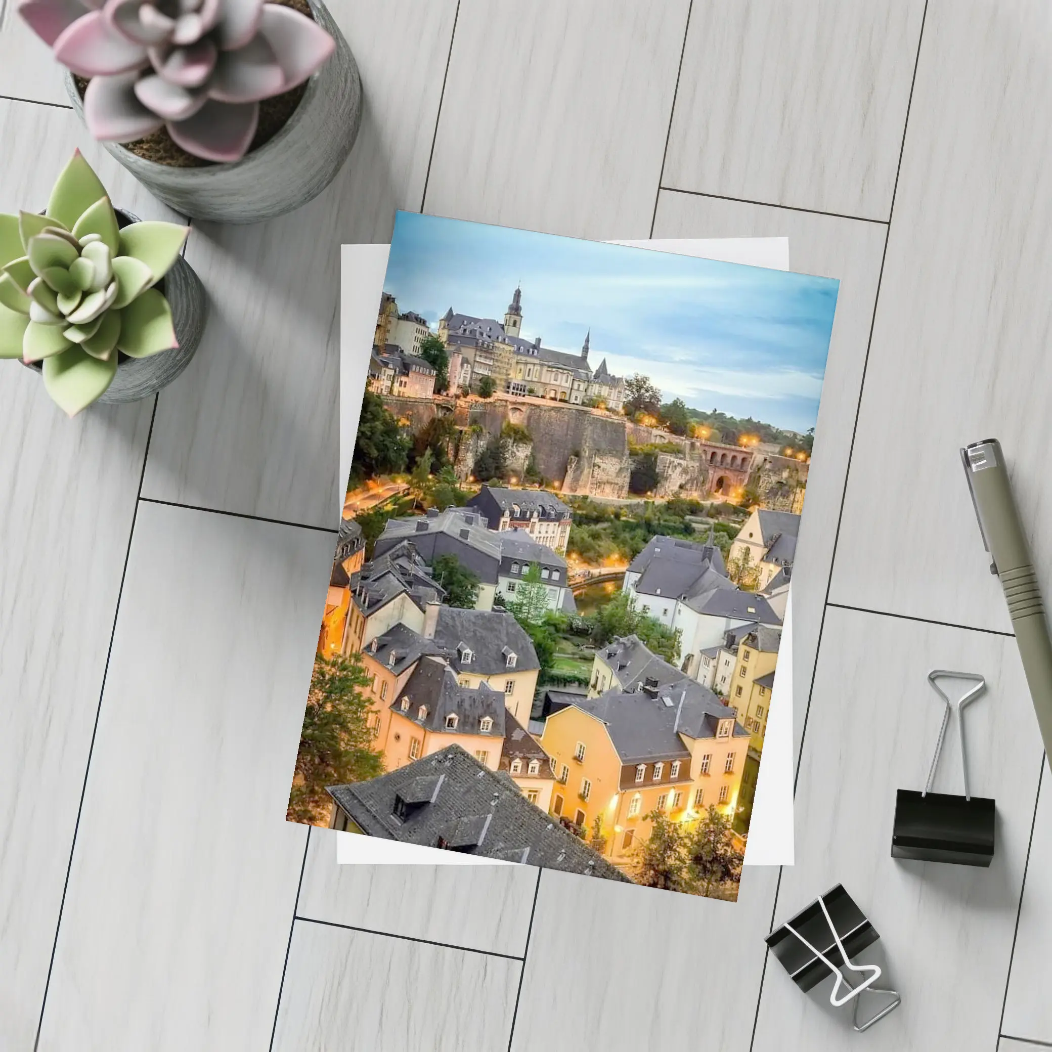 Luxembourg City Old Town Evening Cityscape – Postcards