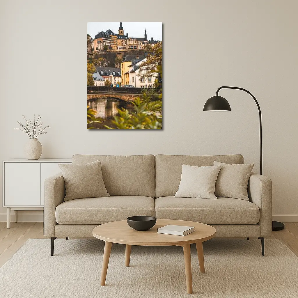 Luxembourg City Old Town Bridge View – Wall Art