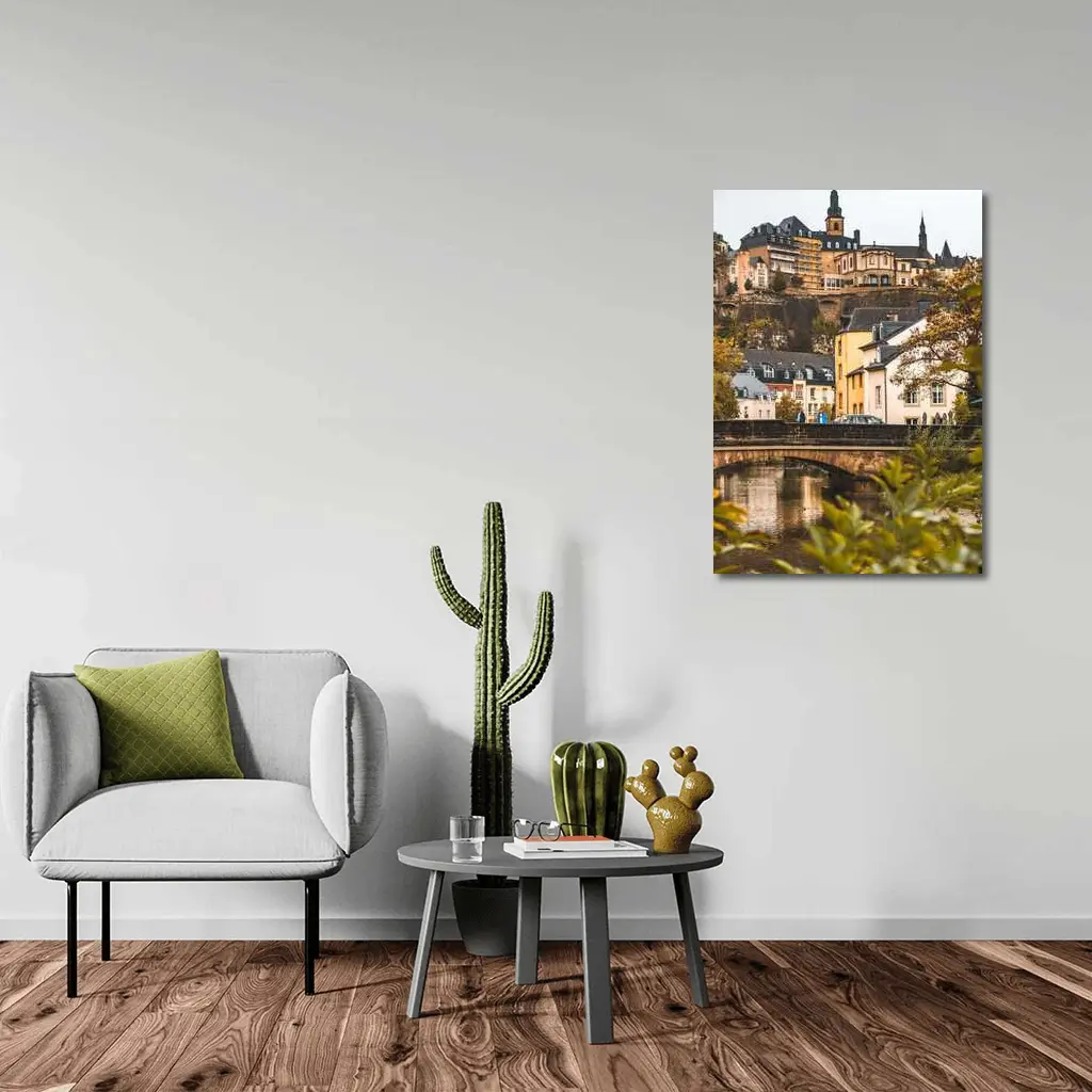 Luxembourg City Old Town Bridge View – Wall Art