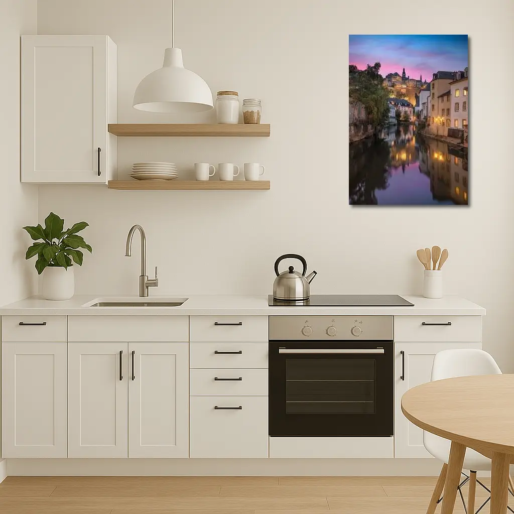 Luxembourg City Canal at Dusk Twilight – Wall Art