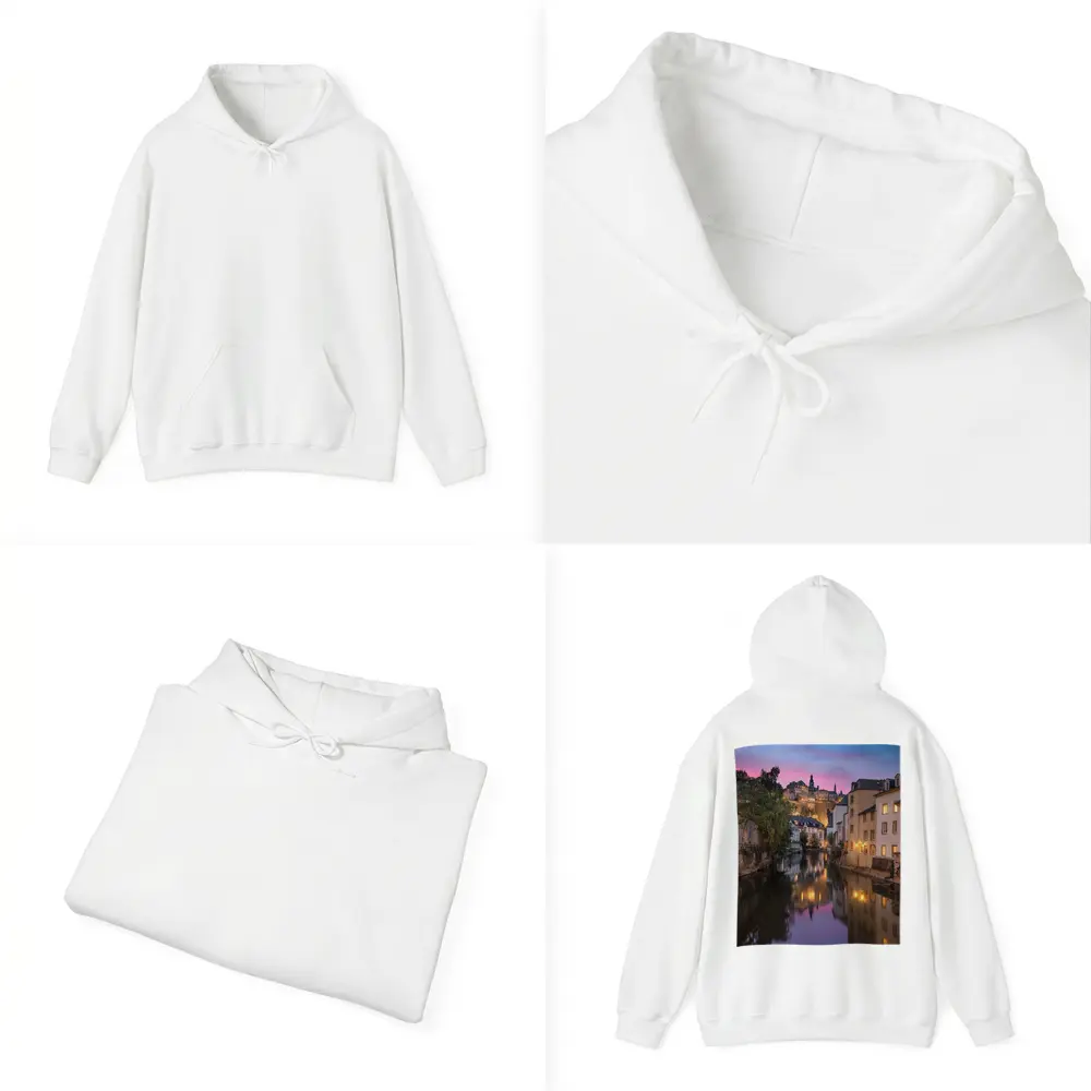 Luxembourg City Canal at Dusk Twilight – Hoodies