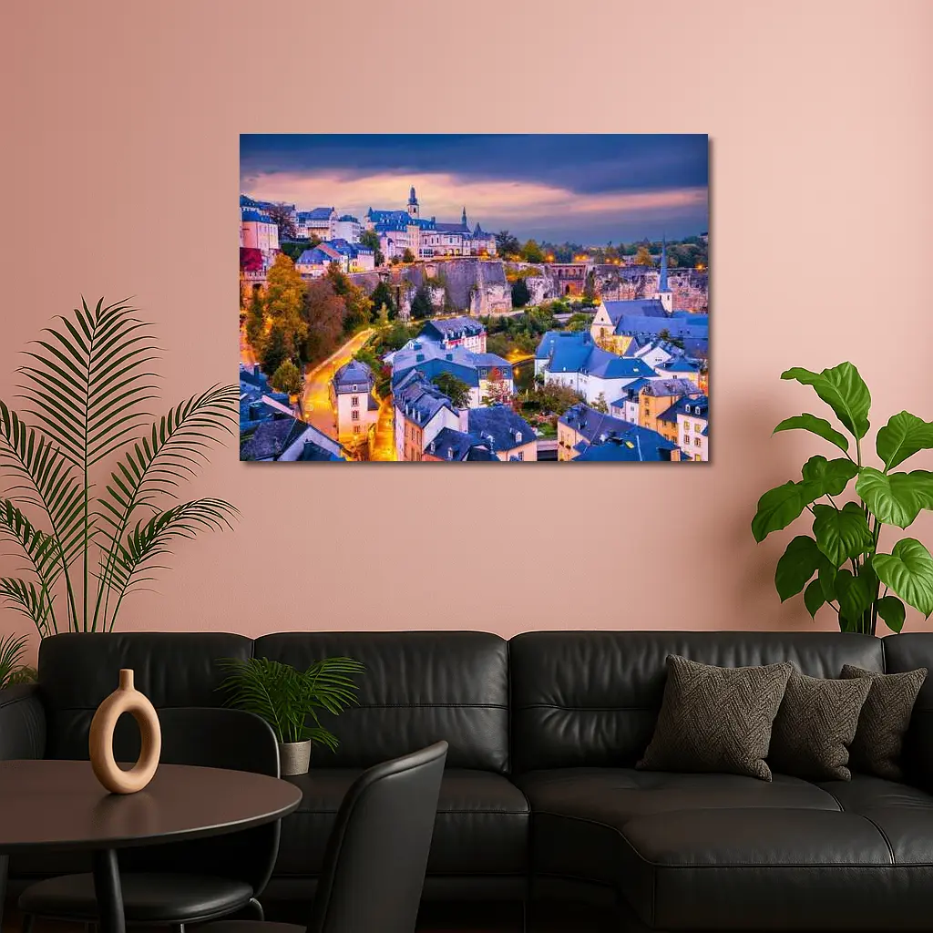 Luxembourg City Old Town at Dusk – Wall Art