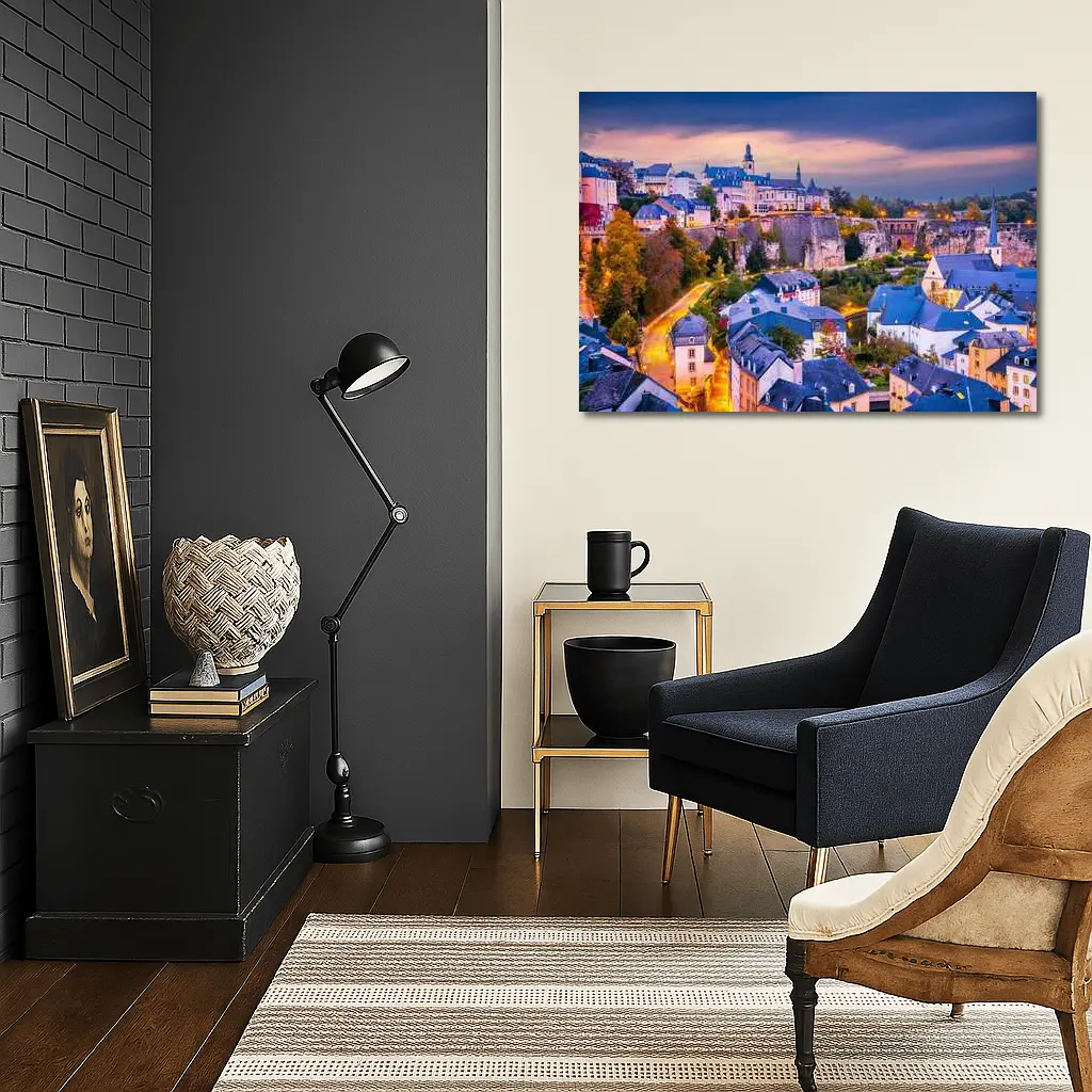 Luxembourg City Old Town at Dusk – Wall Art