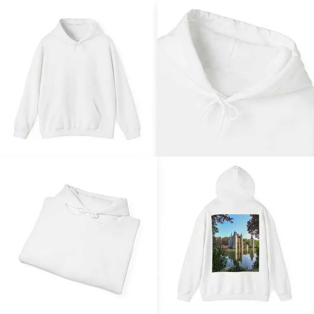 Medieval Castle Reflected In Moat Water – Hoodies
