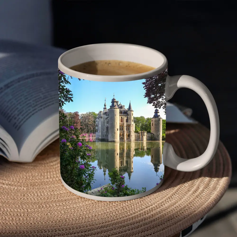 Medieval Castle Reflected In Moat Water – Mugs