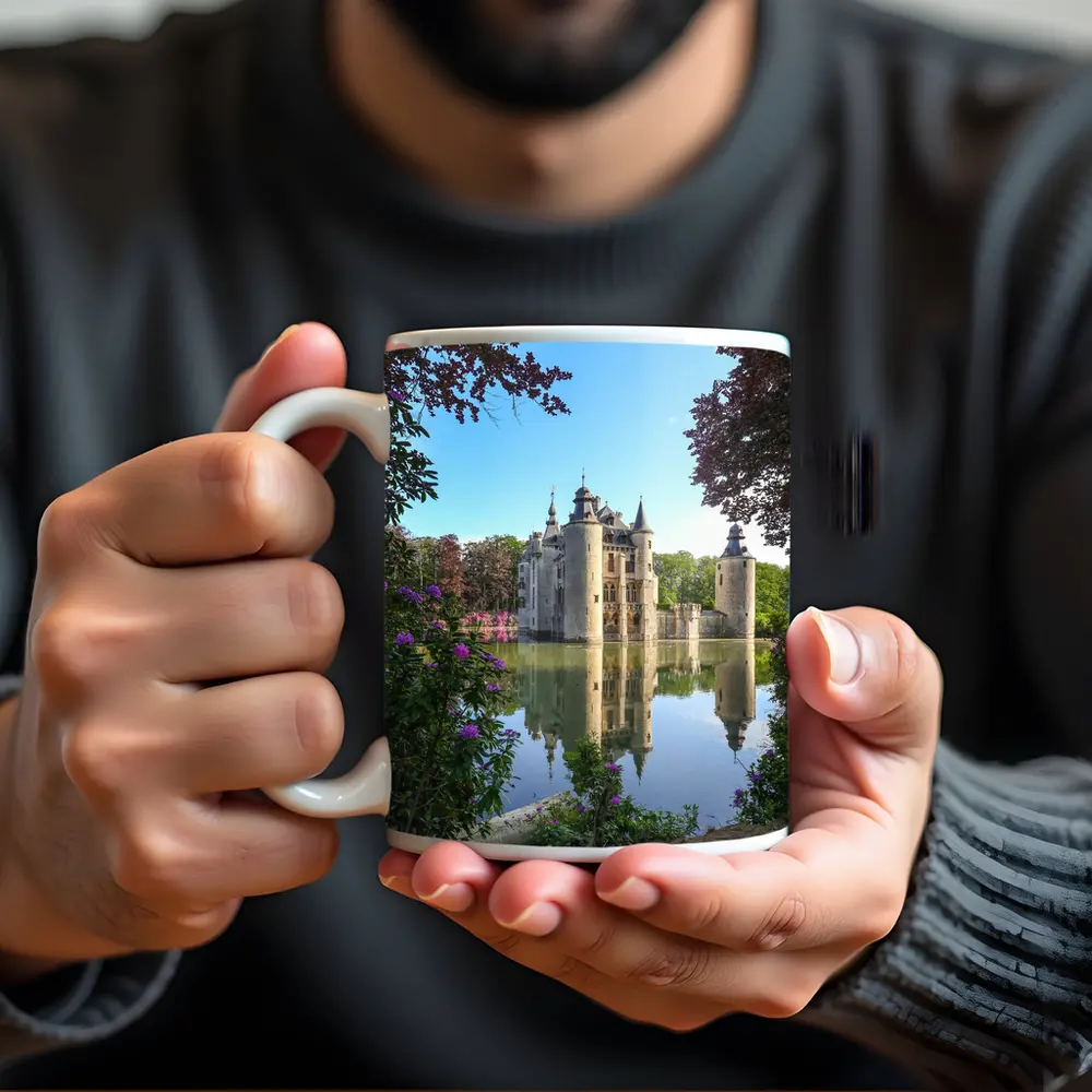 Medieval Castle Reflected In Moat Water – Mugs