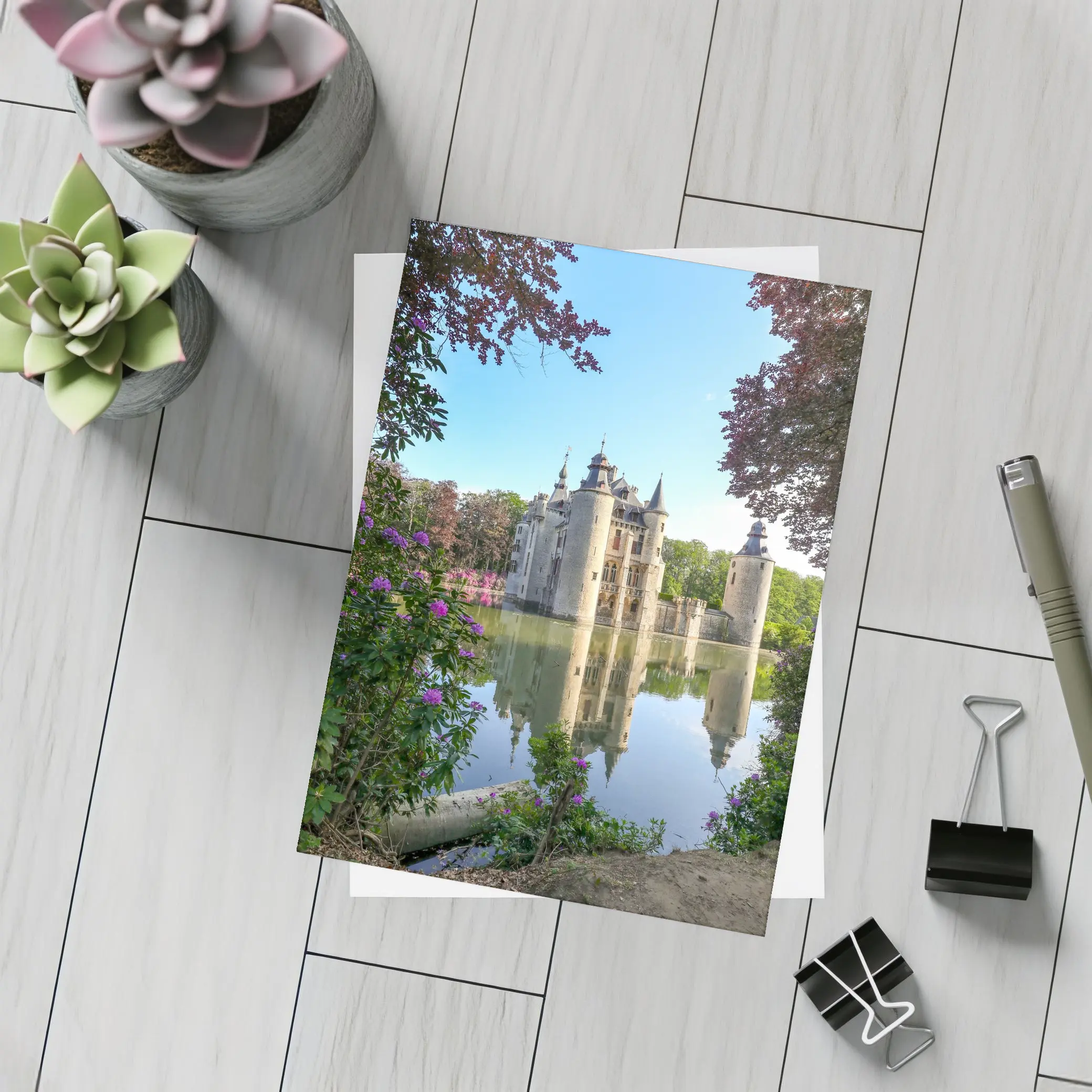 Medieval Castle Reflected In Moat Water – Postcards