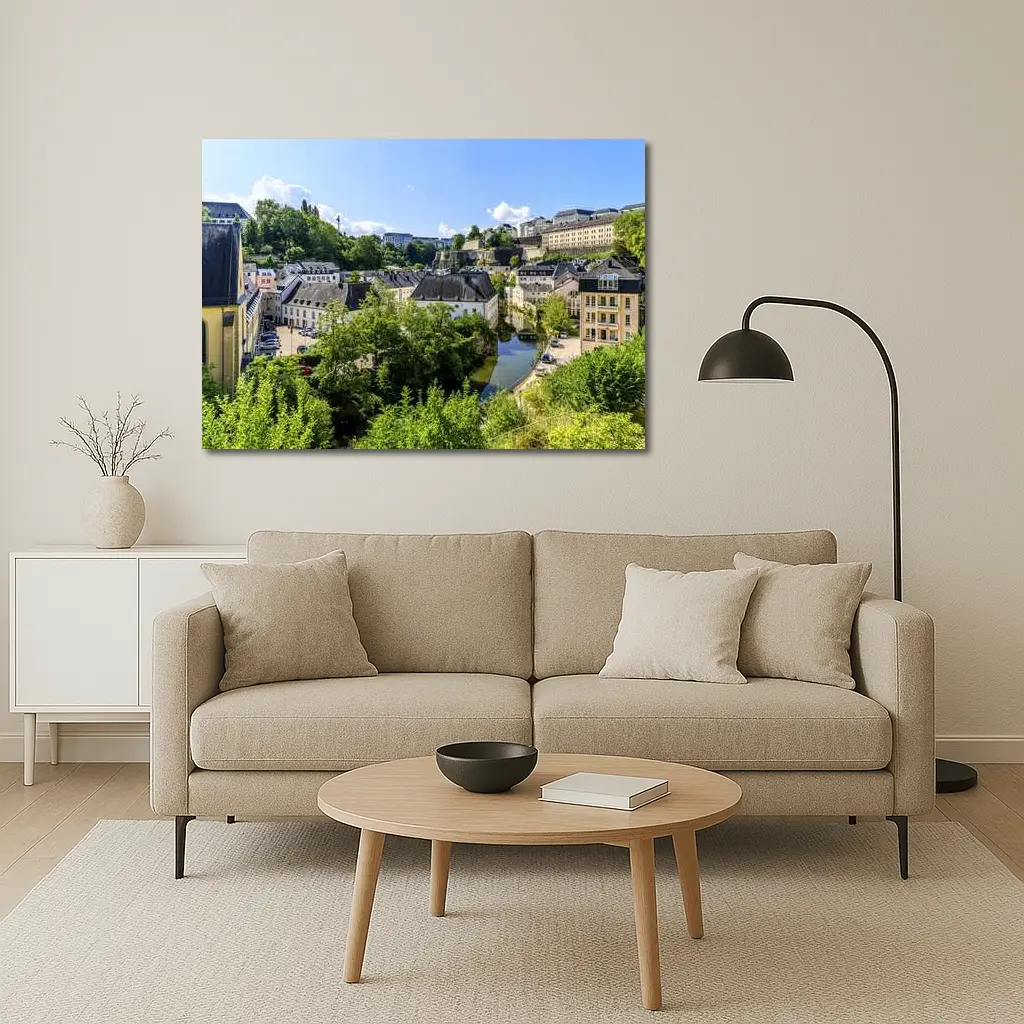 Luxembourg City Grund District River View – Wall Art