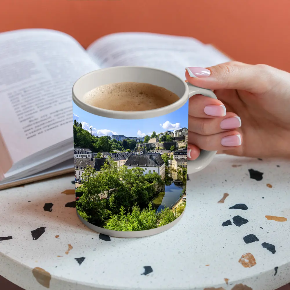 Luxembourg City Grund District River View – Mugs