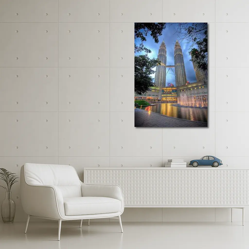 Petronas Twin Towers Kuala Lumpur Night Fountains – Wall Art