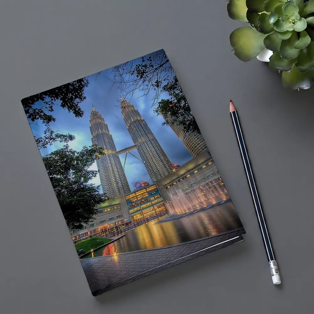 Petronas Twin Towers Kuala Lumpur Night Fountains – Notebooks
