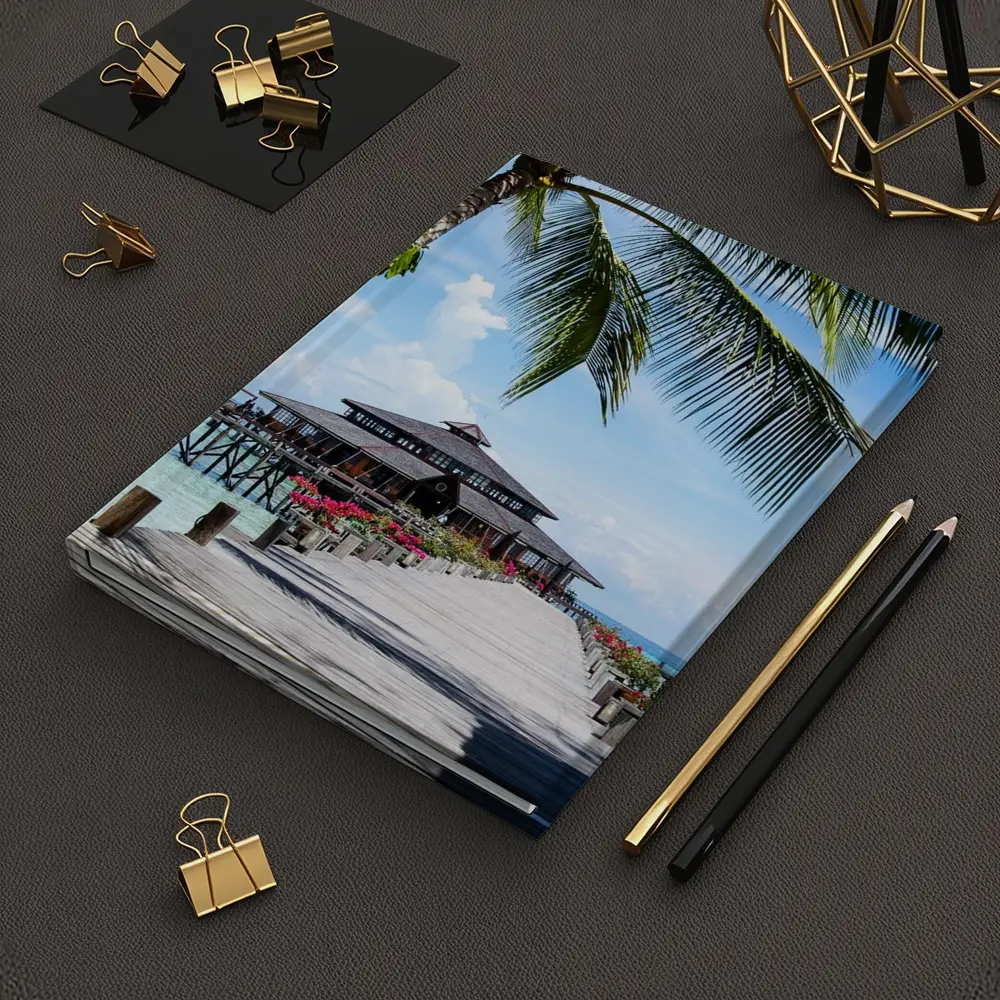 Tropical Pier Overwater Bungalow Palm Tree – Notebooks