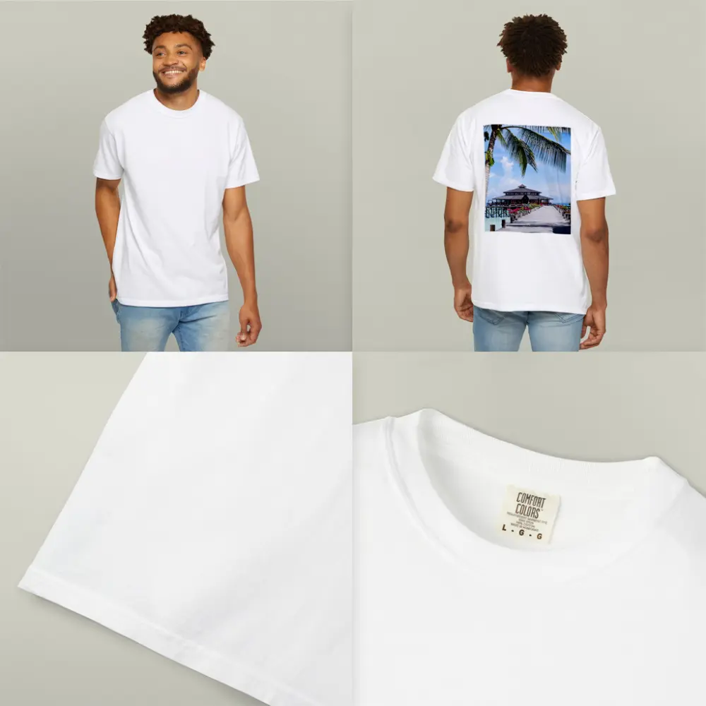 Tropical Pier Overwater Bungalow Palm Tree – T-Shirts
