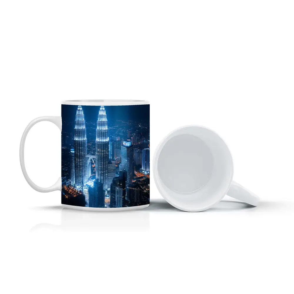 Petronas Twin Towers Kuala Lumpur Night Skyline – Mugs