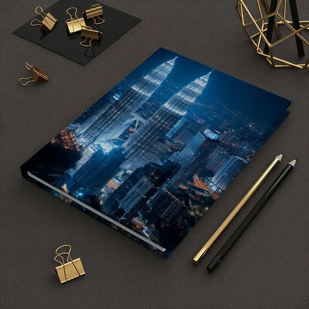 Petronas Twin Towers Kuala Lumpur Night Skyline – Notebooks