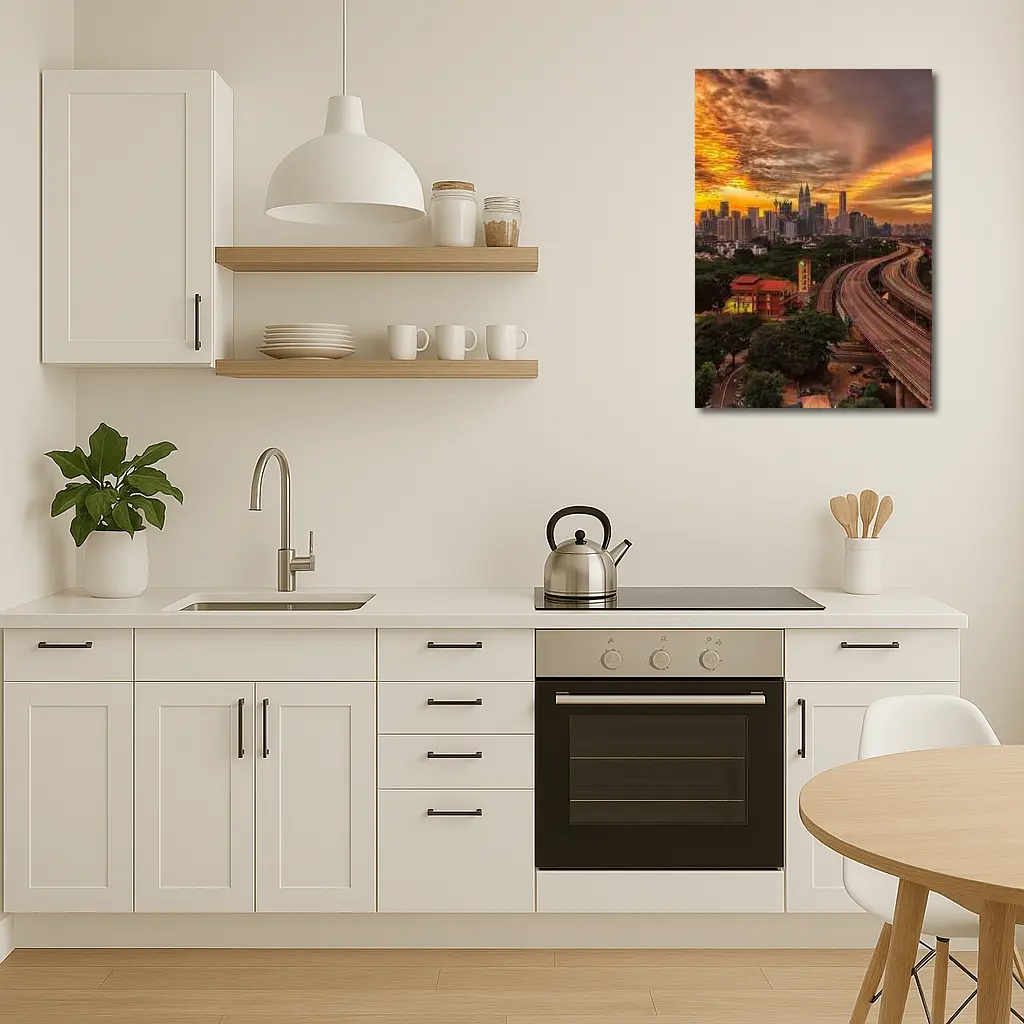 Kuala Lumpur Skyline Fiery Sunset Cityscape – Wall Art