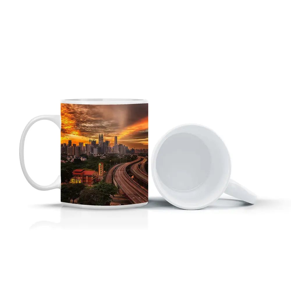 Kuala Lumpur Skyline Fiery Sunset Cityscape – Mugs