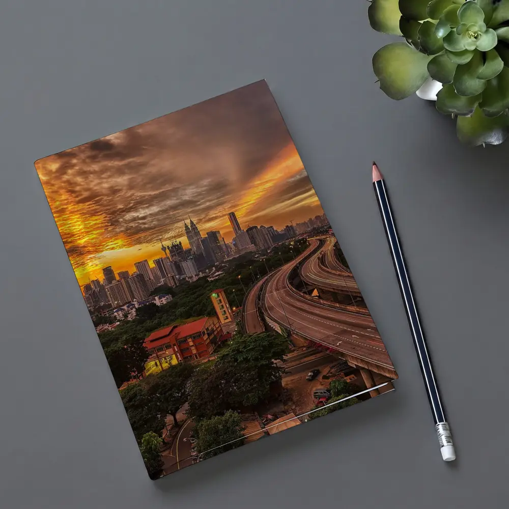 Kuala Lumpur Skyline Fiery Sunset Cityscape – Notebooks